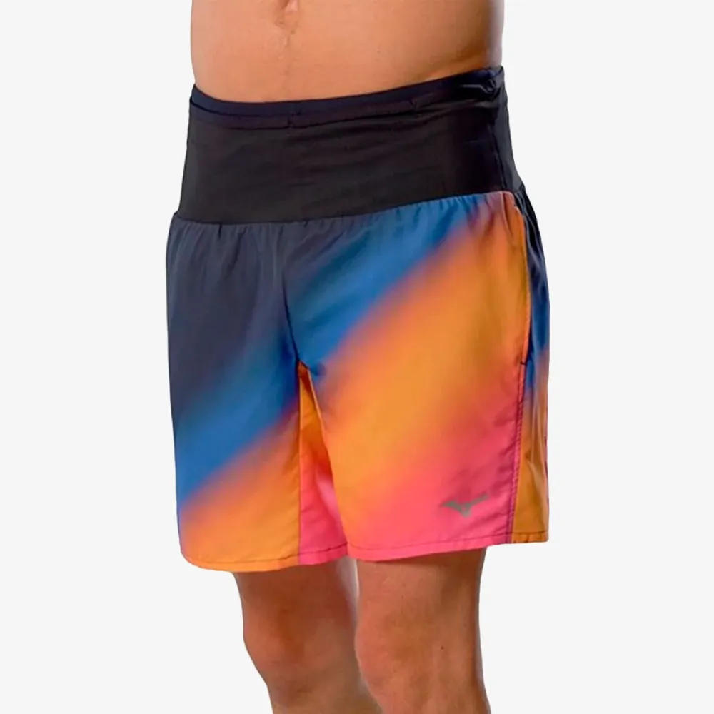 Shorts de Corrida Mizuno Summerpack Unissex Laranja-Azul (P)