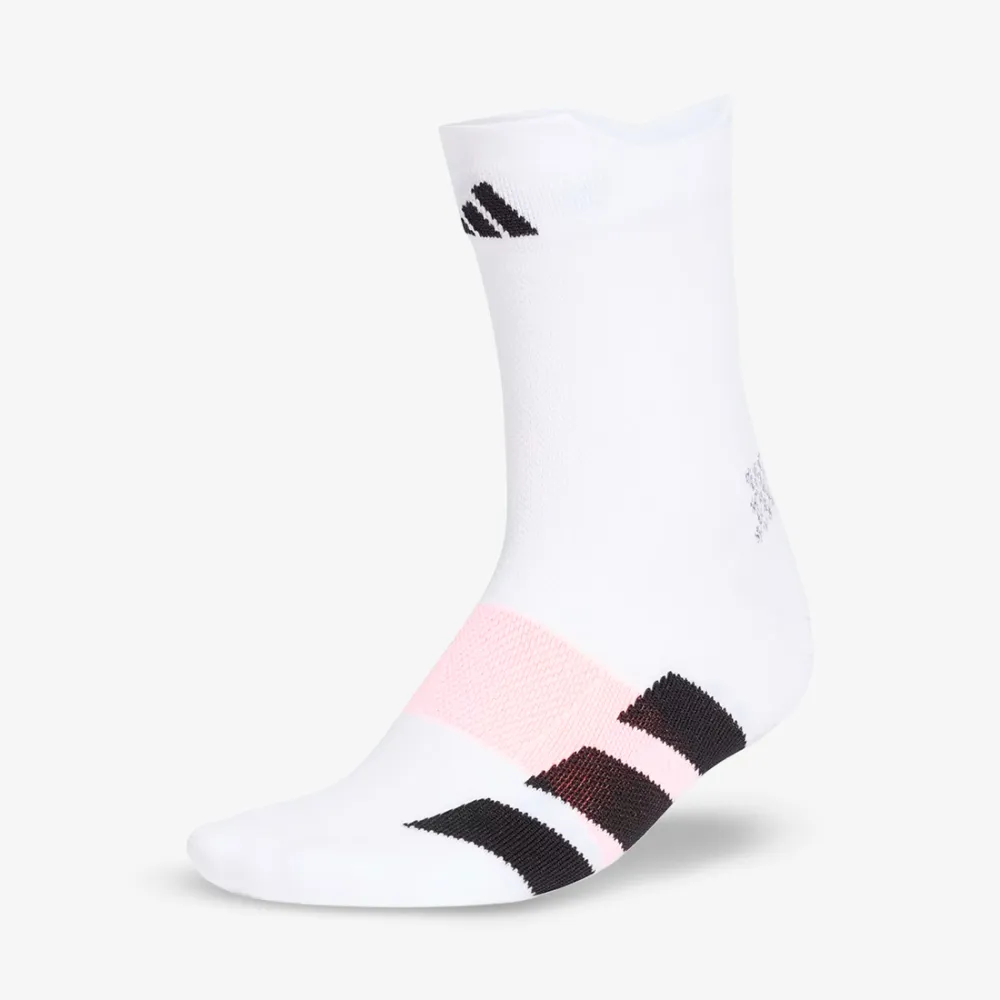 Meia Adidas Adizero Cano Médio Unissex Branca-Preta