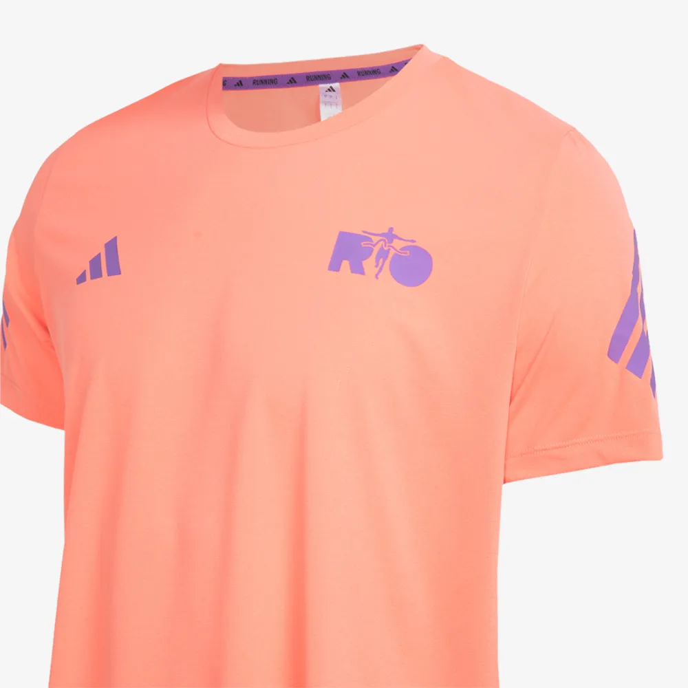Camiseta Adidas Maratona Do Rio Masculina Laranja-Roxa (M)
